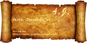 Auth Jonatán névjegykártya